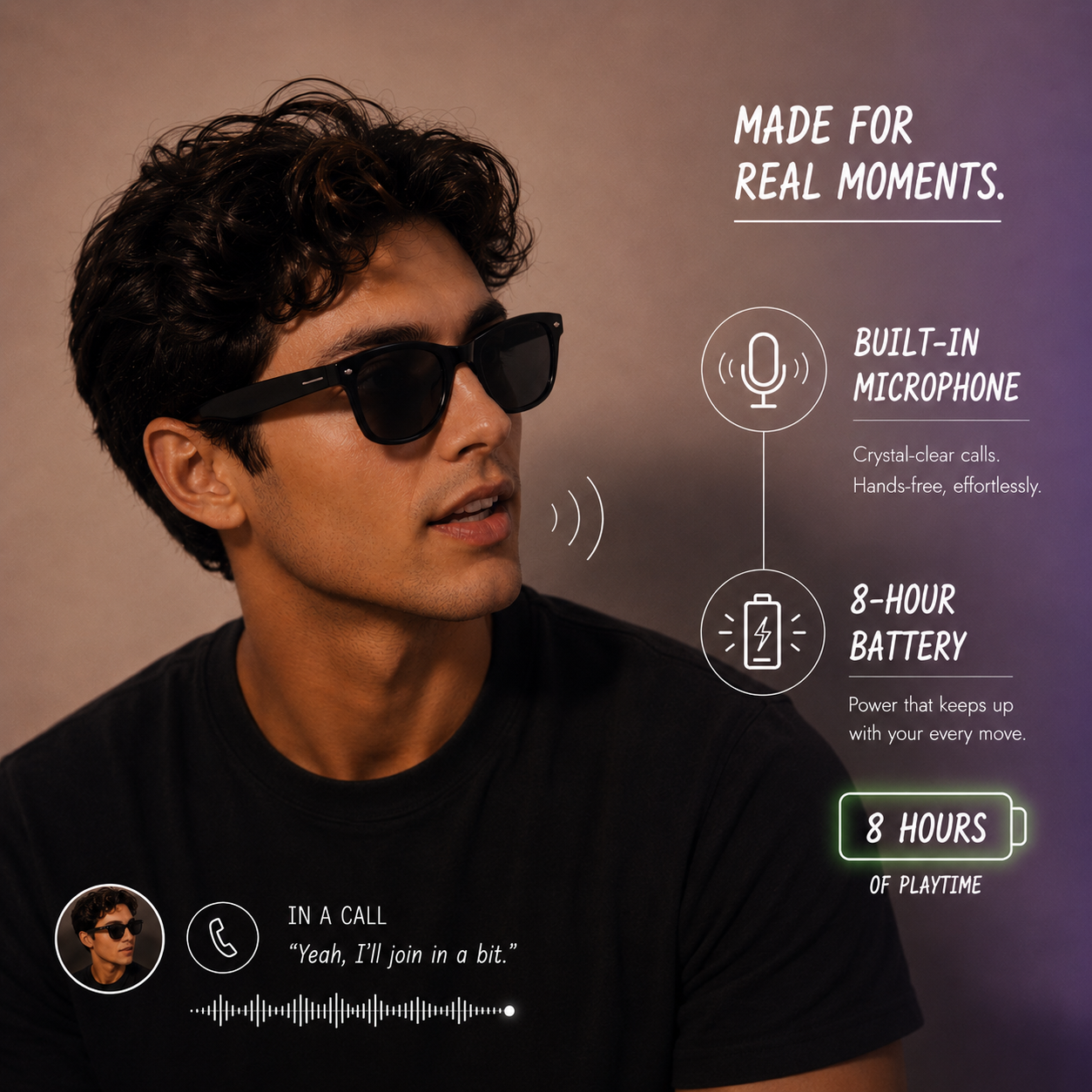 Smart Bluetooth Audio Sunglasses