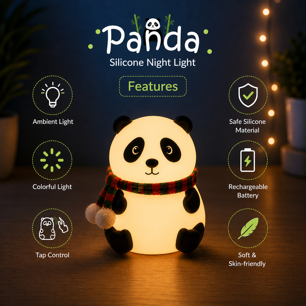 Panda Silicone Night Light