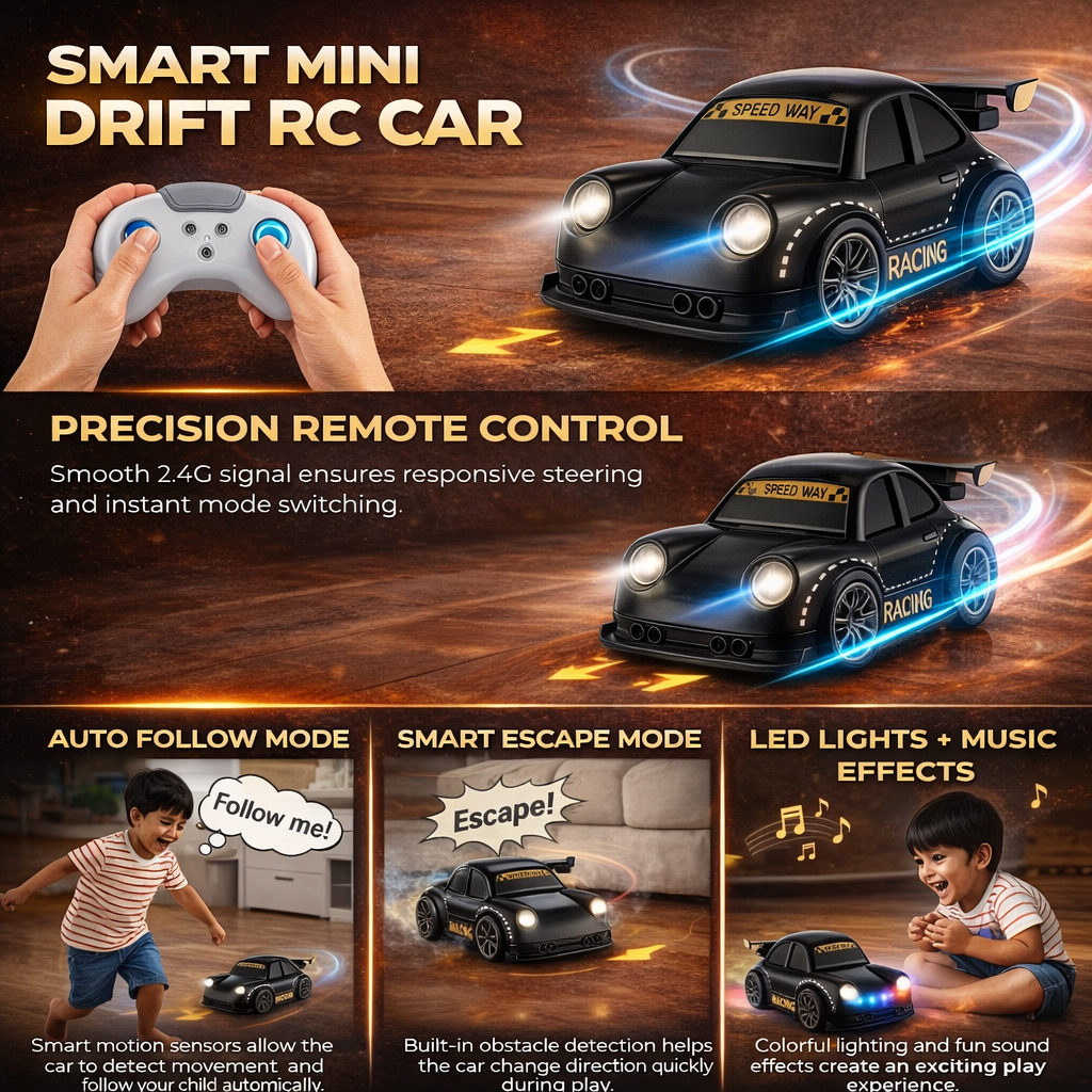 Mini Multifunctional Drift Car - Black