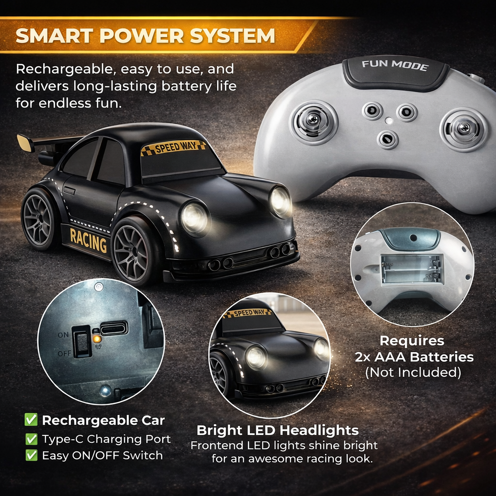 Mini Multifunctional Drift Car - Black